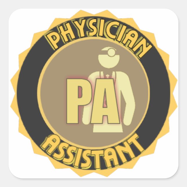 STICKER CARRÉ LOGO D'ASSISTANT PHYSICIEN PA (Devant)