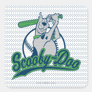 Sticker Carré Logo de base-ball de Scooby-Doo