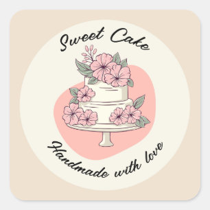 Sticker Carré Logo de boulangerie Sweet Cake