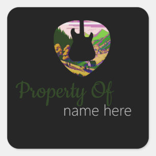 Sticker Carré Logo de guitare acoustique personnalisé