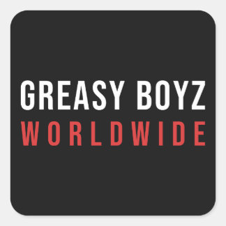Sticker Carré Logo de la barre Greasy Boyz Worldwide