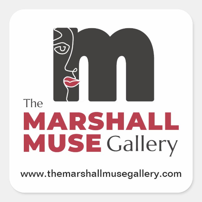 Sticker Carré Logo de la Marshall Muse Gallery (Devant)