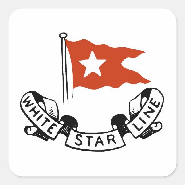 Sticker Carré Logo de la White Star Line (Devant)