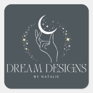 Sticker Carré Logo de l'autocollant du coin rond carré