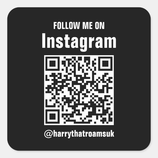 Sticker Carré Logo de l'entreprise QR Code noir élégant | Profes (Devant)