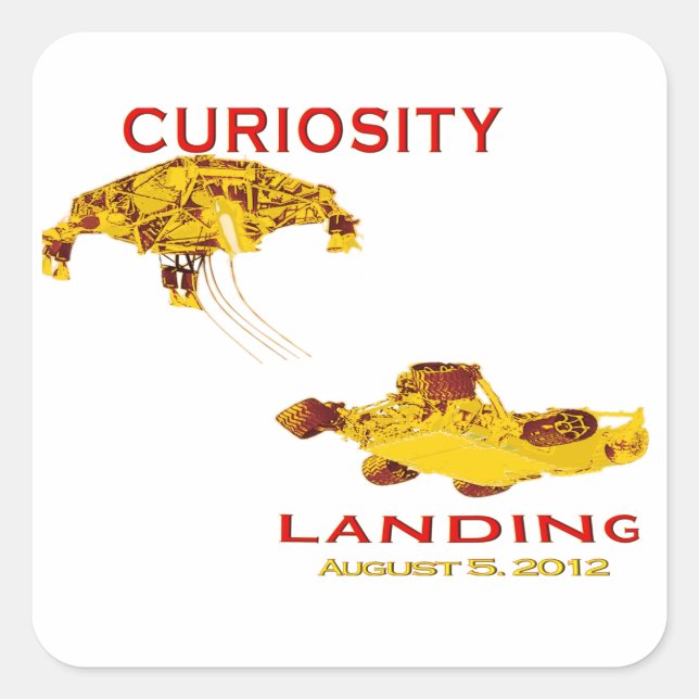Sticker Carré Logo de l'équipe Curiosity Landing (EDL) (Devant)