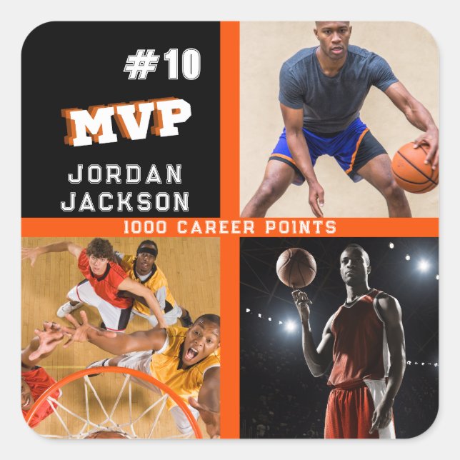 Sticker Carré Logo de l'équipe du joueur MVP étoile Collage (Devant)