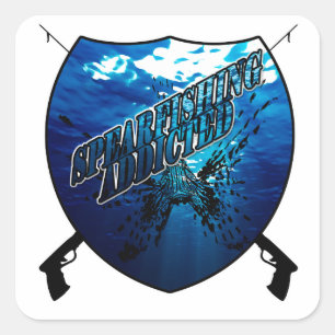 Sticker Carré Logo de pêche à la vitesse   Pêche   Eau
