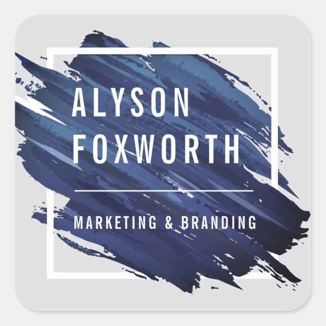 Sticker Carré Logo de peinture Abstrait personnalisé (Devant)