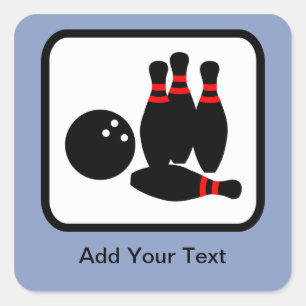 Sticker Carré Logo de quilles personnalisable