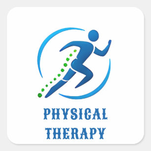 Sticker Carré Logo de thérapie physique pour clinique de réadapt