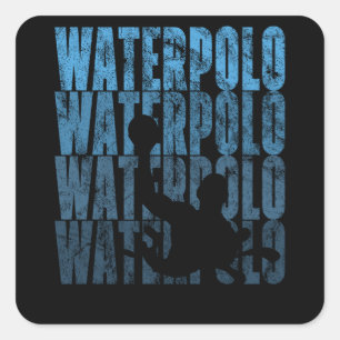 Sticker Carré Logo de Water Polo Sport Vintage Retro Shirt