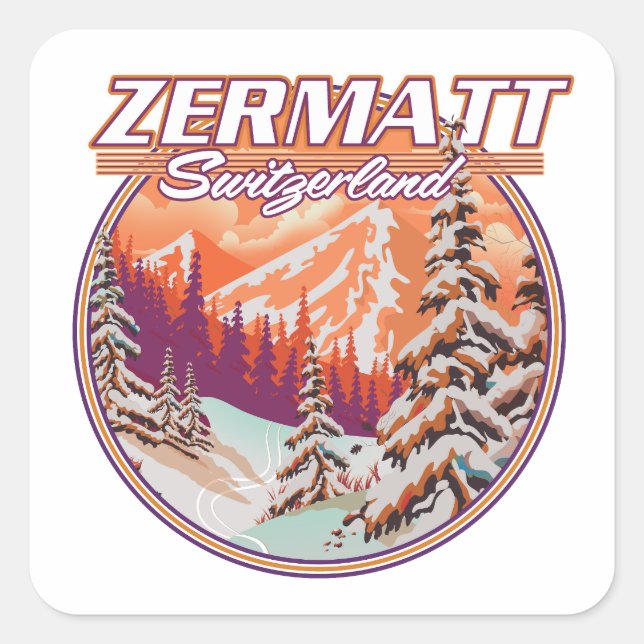 Sticker Carré Logo de Zermatt suisse (Devant)