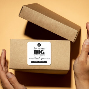 Sticker Carré Logo d'emballage Tiny Business Big Appreciation