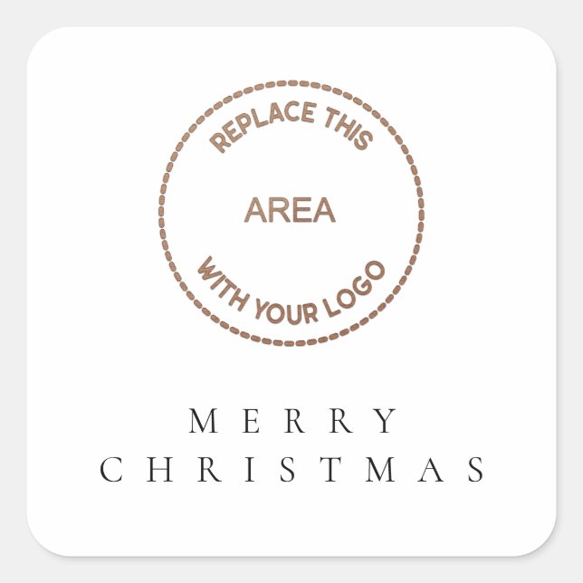 Sticker Carré Logo d'entreprise simple Joyeux Noël (Devant)