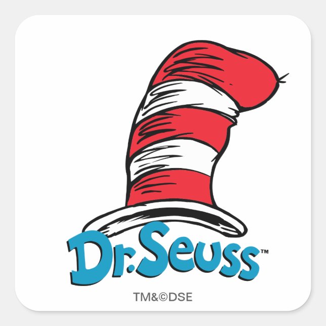 Sticker Carré Logo du chapeau de Dr Seuss (Devant)