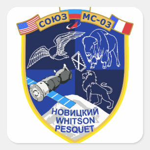 Sticker Carré Logo du patch de mission Soyuz MS-03
