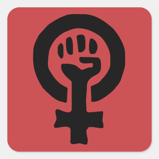 Sticker Carré Logo du symbole féministe (Devant)