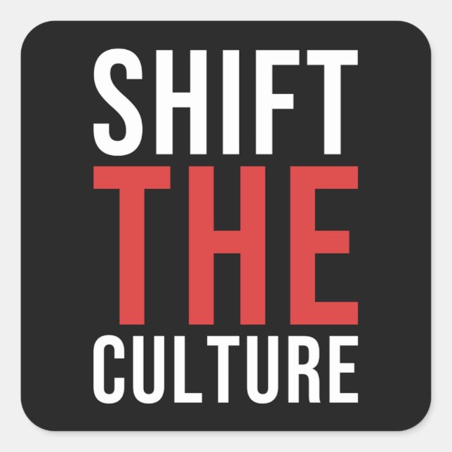 Sticker Carré Logo empilé Shift The Culture (Devant)