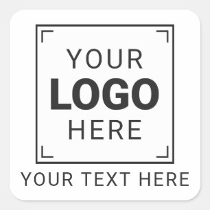 Sticker Carré Logo et texte de marque personnalisés