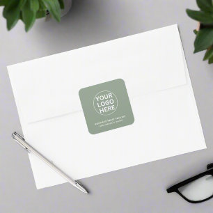 Sticker Carré Logo et texte vert Sage Entreprise Marque