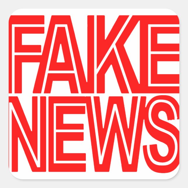 STICKER CARRÉ LOGO FAKE NEWS (Devant)