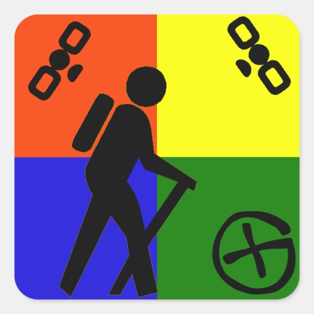 Sticker Carré Logo Geocache (Devant)