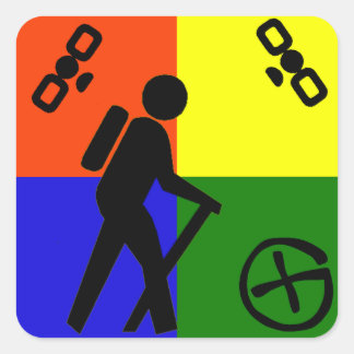 Sticker Carré Logo Geocache