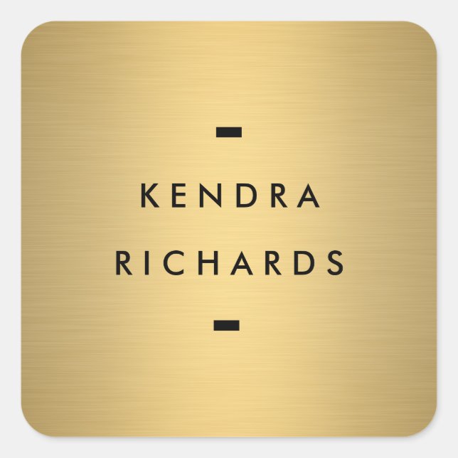 Sticker Carré Logo Gold Name (Devant)