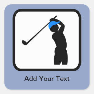 Sticker Carré Logo Golfer personnalisable