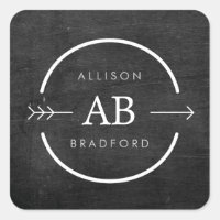 LOGO HIP & EDGY MONOGRAM avec FLÈCHE sur BOIS NOIR
