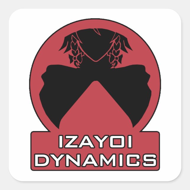 Sticker Carré Logo Izayoi Dynamics avec texte (Devant)