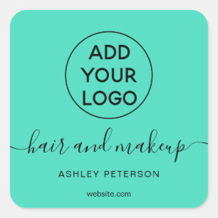 Sticker Carré Logo menthe vert simple typographie maquillage che