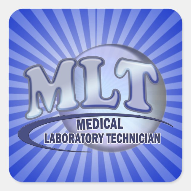 Sticker Carré LOGO MLT FunBlue - TECHNICIEN DE LABORATOIRE MÉDIC (Devant)