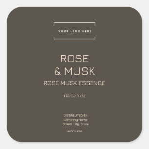 Sticker Carré Logo Moderne Minimaliste Bougie Carré cosmétique