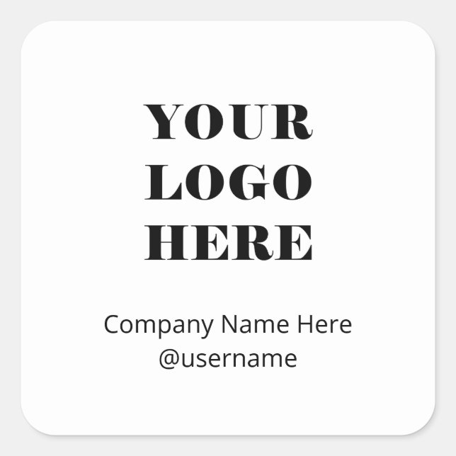 Sticker Carré Logo moderne simple avec nom d'entreprise (Devant)