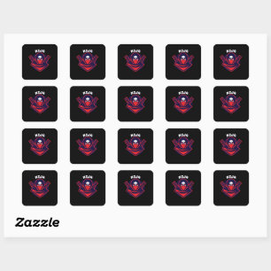 Sticker Carré Logo Ninja – Emblème de Guerrier Audacieux