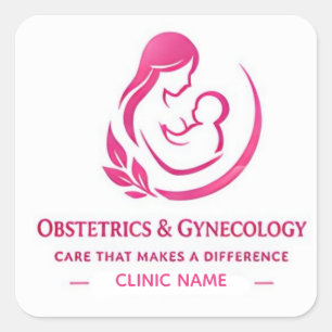 Sticker Carré Logo OB GYN pour l'image de marque d'un cabinet de