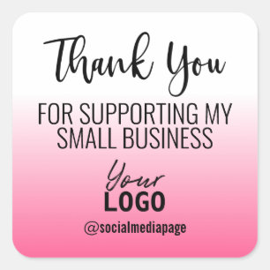 Sticker Carré Logo Ombre Merci Support Small Business