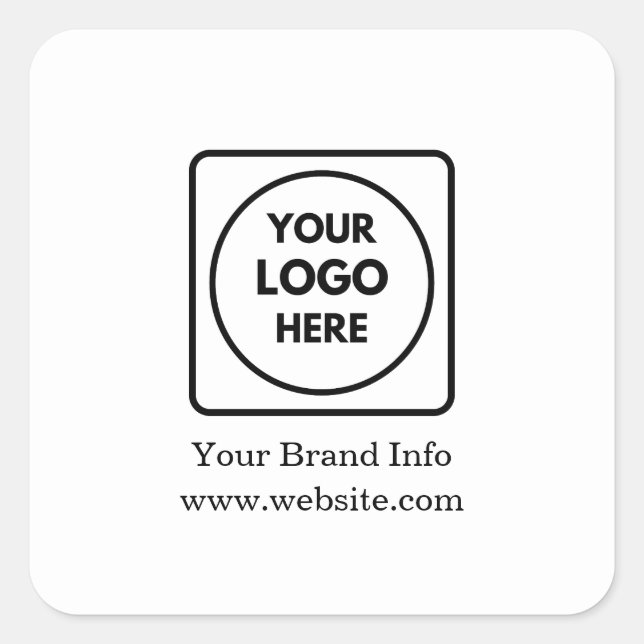 Sticker Carré Logo personnalisé | Marque d'entreprise minimalist (Devant)