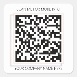 Sticker Carré Logo personnalisé QR Code Me Recherche Le Rose