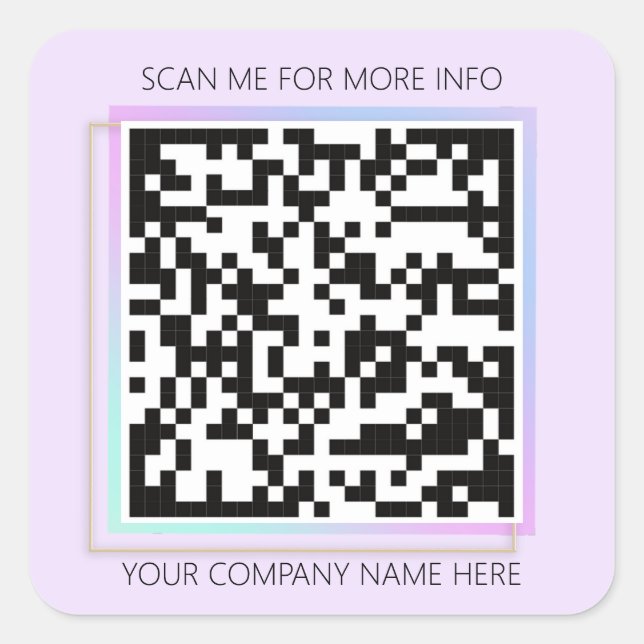 Sticker Carré Logo personnalisé QR Code me scanner pour violet (Devant)