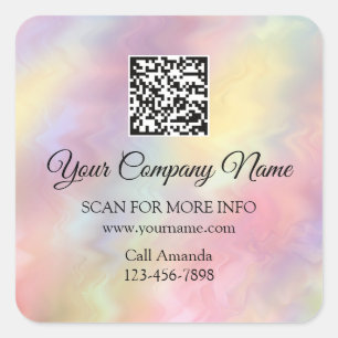 Sticker Carré Logo personnalisé QR Code promotionnel Boutique en