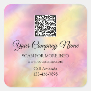 Sticker Carré Logo personnalisé QR Code promotionnel Boutique en