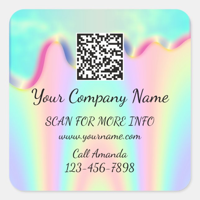 Sticker Carré Logo personnalisé QR Code promotionnel Boutique Ho (Devant)