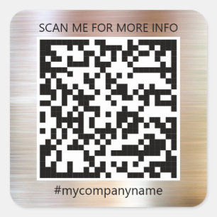Sticker Carré Logo personnalisé QR Code Scan Me Online Shop Ros