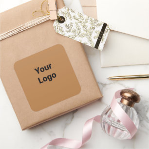 Sticker Carré Logo personnalisé simple et élégant ici société cl