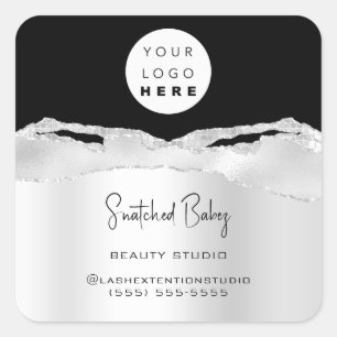 Sticker Carré Logo QR Code Boutique en ligne Parties scintillant