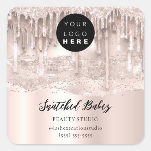 Sticker Carré Logo QRCode Online Shop Strokes Rose Drivers