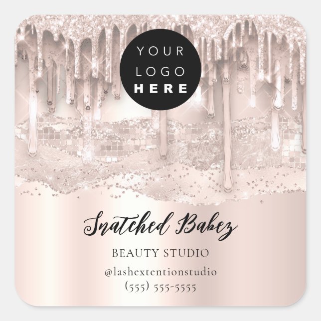 Sticker Carré Logo QRCode Online Shop Strokes Rose Drivers (Devant)